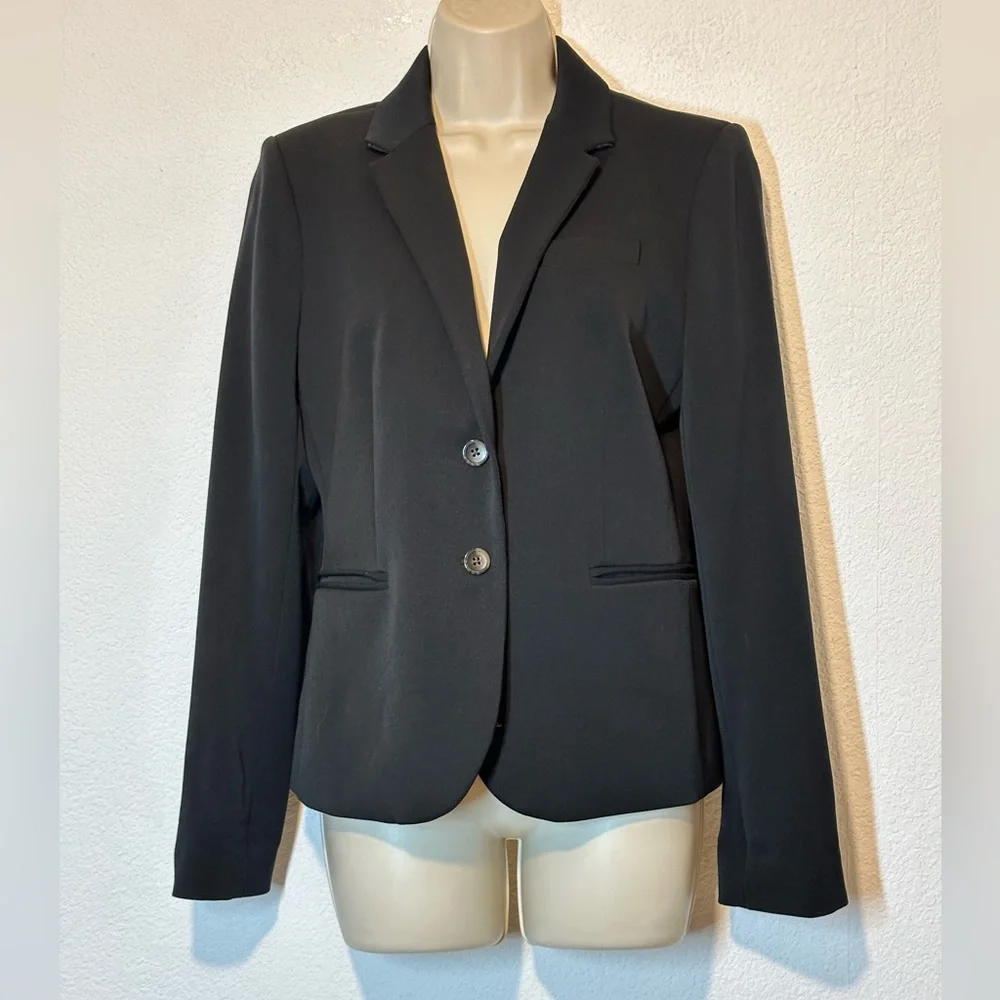 J Crew‎ Womens Size M Schoolboy Black Blazer Lined Academia Career Core Basic
